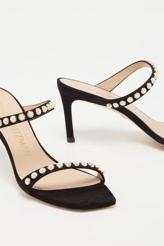 Mules à talons en nubuck Aleena 
Noir - Stuart Weitzman