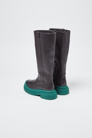 Bottes en cuir Charli Sportlift Noir et vert foncé - Stuart Weitzman