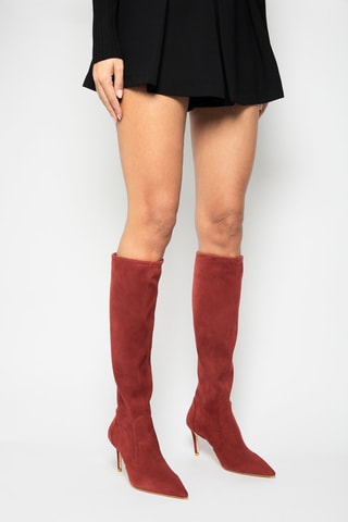 Bottes en nubuck Stuart 75 Rouge - Stuart Weitzman
