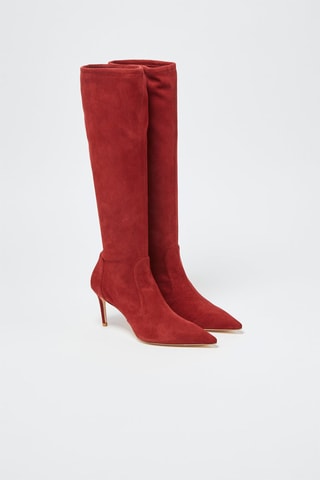 Bottes en nubuck Stuart 75 Rouge - Stuart Weitzman