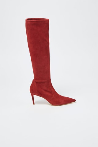 Bottes en nubuck Stuart 75 Rouge - Stuart Weitzman