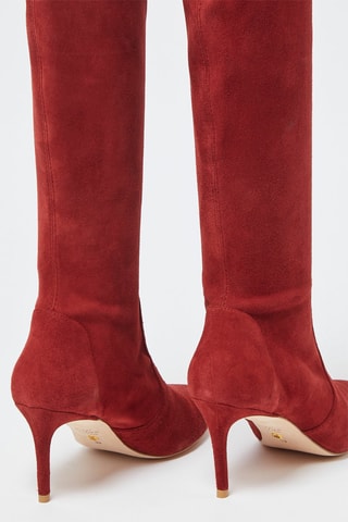 Bottes en nubuck Stuart 75 Rouge - Stuart Weitzman