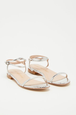 Sandales en cuir de chèvre Merinda - Argenté 