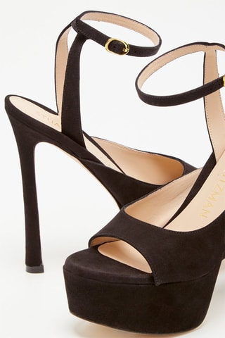 Sandales à talons en cuir de chèvre nubuck Tia Hollywood - Noir