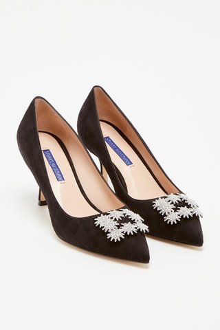 Escarpins en cuir de chèvre nubuck Kelsey - Noir