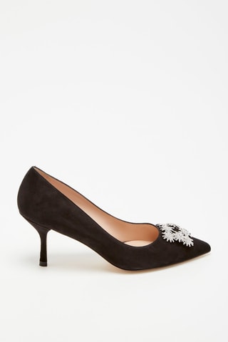 Escarpins en cuir de chèvre nubuck Kelsey - Noir