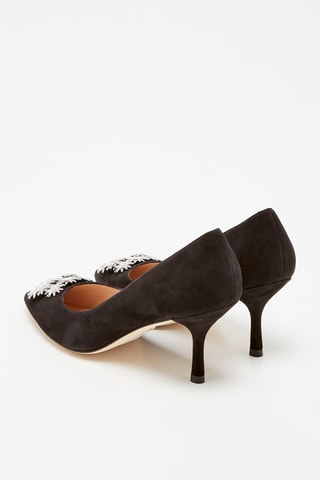 Escarpins en cuir de chèvre nubuck Kelsey - Noir