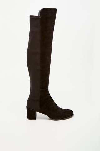 Cuissardes en cuir de chèvre nubuck City Block - Noir