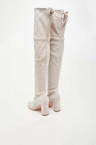 Cuissardes en cuir de chèvre nubuck Kirstie - Ecru