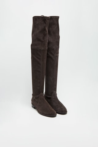 Cuissardes en cuir de chèvre nubuck Lowland - Marron