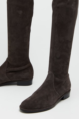 Cuissardes en cuir de chèvre nubuck Lowland - Marron