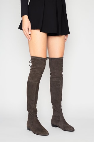 Cuissardes en cuir de chèvre nubuck Lowland - Marron