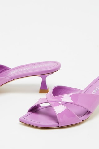 Mules à talons en cuir d'agneau Miami - Lilas