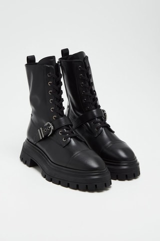 Bottines plateformes en cuir d'agneau Maverick Bedford - Noir