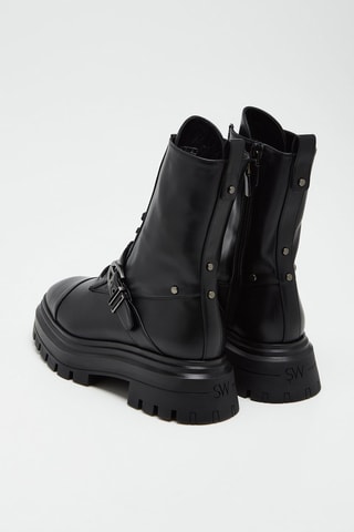 Bottines plateformes en cuir d'agneau Maverick Bedford - Noir