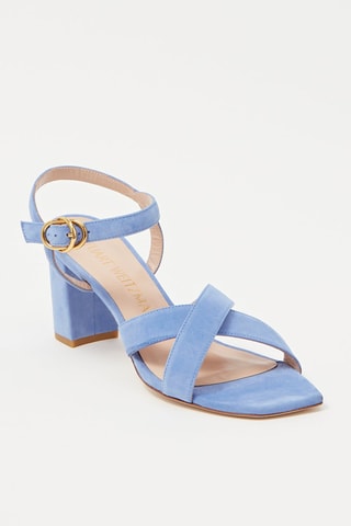 Sandales à talons en cuir de chèvre Analeigh 75 - Bleu - Stuart Weitzman