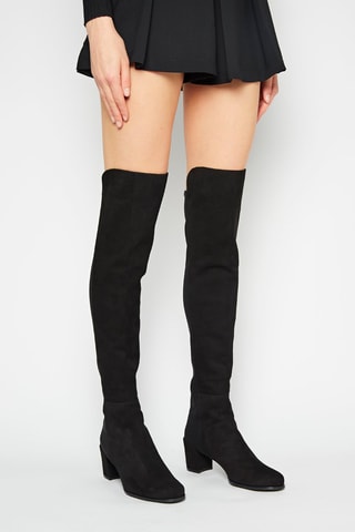 Cuissardes en cuir de chèvre City Block - Noir - Stuart Weitzman