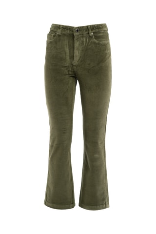 Pantalon wide legs en velours - Olive