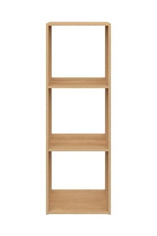 Meuble de rangement cube Faustine 3 case effet lattes