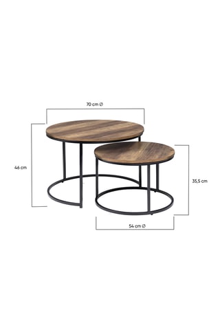 Table basses rondes gigognes Eliza - lot de 2