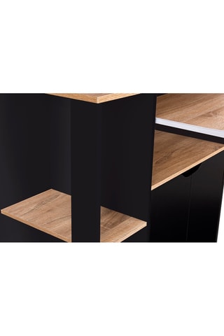 Desserte de cuisine - Noir et imitation bois