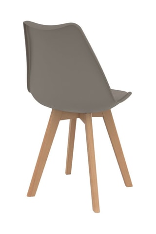 Chaises Nordia assise taupe et pieds bois - lot de 6