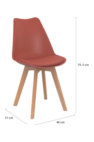 Chaises Nordia assise mix de couleurs : 2x beige, 1x gris foncé et 1x terracotta - lot de 4