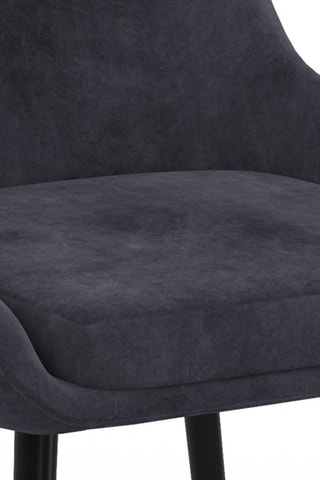 Chaises Olivia en velours gris foncé et pieds métal noirs - lot de 4