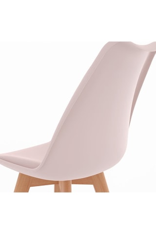 Chaises Nordia assise mix de couleurs : 1x blanc, 1x gris clair, 1x bleu pastel et 1x rose - lot de 4