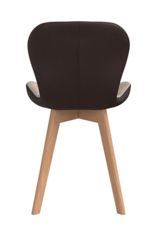 Chaises Gladys en tissu taupe et pieds bois - lot de 4