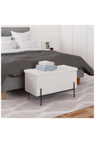 Banc-coffre Loan - Blanc et noir