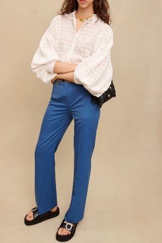 Pantalon taille haute - Bleu cobalt