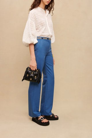 Pantalon taille haute - Bleu cobalt