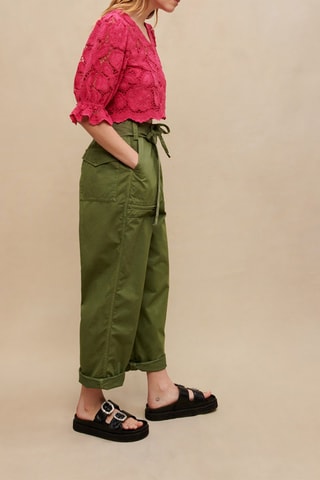 Pantalon taille haute - Kaki