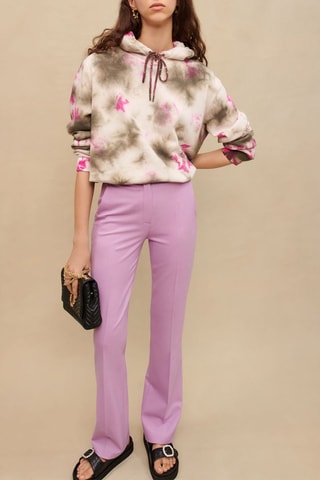 Pantalon en laine vierge taille haute - Mauve