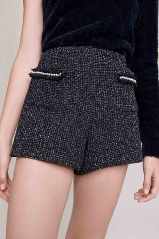 Short en tweed - Noir