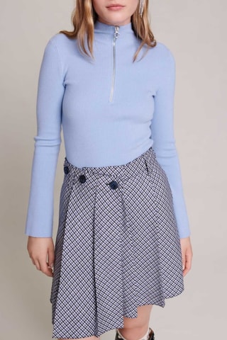 Jupe plissée - Bleu et gris