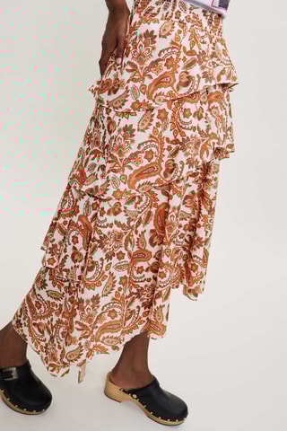 Jupe volantée en coton biologique - Orange