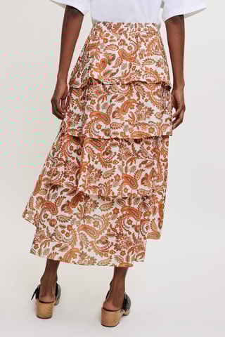 Jupe volantée en coton biologique - Orange