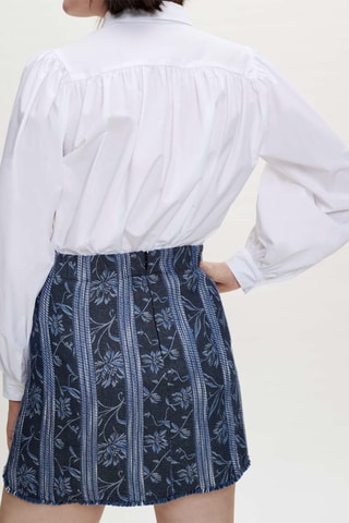 Mini-jupe en coton biologique - Indigo