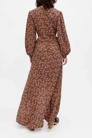 Robe en soie- Marron