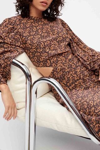 Robe en soie- Marron