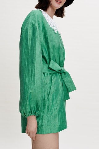 Combishort en lin - Vert