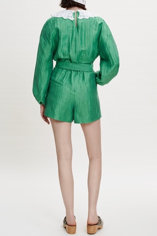 Combishort en lin - Vert