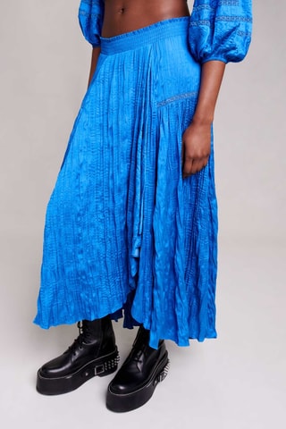 Jupe longue asymétrique - Bleu