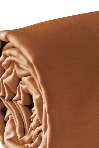 Lençol-capa em cetim de algodão 80 fios/cm² Uni - Castanho