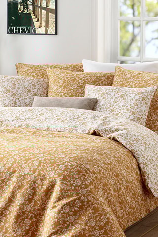 Lençol-capa em percal de algodão 95 fios/cm² Uni - Amarelo