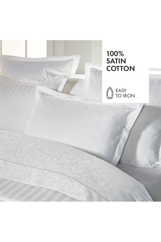 2 Katoensatijnen Kussenslopen 120 Draad/cm² Jacquard- Wit