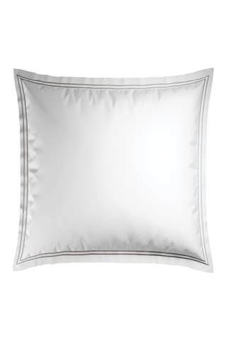 2 fronhas em cetim de algodão 80 fios/cm² Saint-Tropez - Branco e cinzento