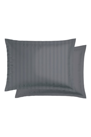 2 fronhas em cetim de algodão 80 fios/cm² Jacquard - Cinzento